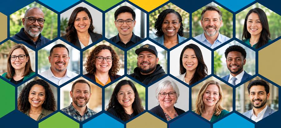 A diverse group representing community organizations and partnerships